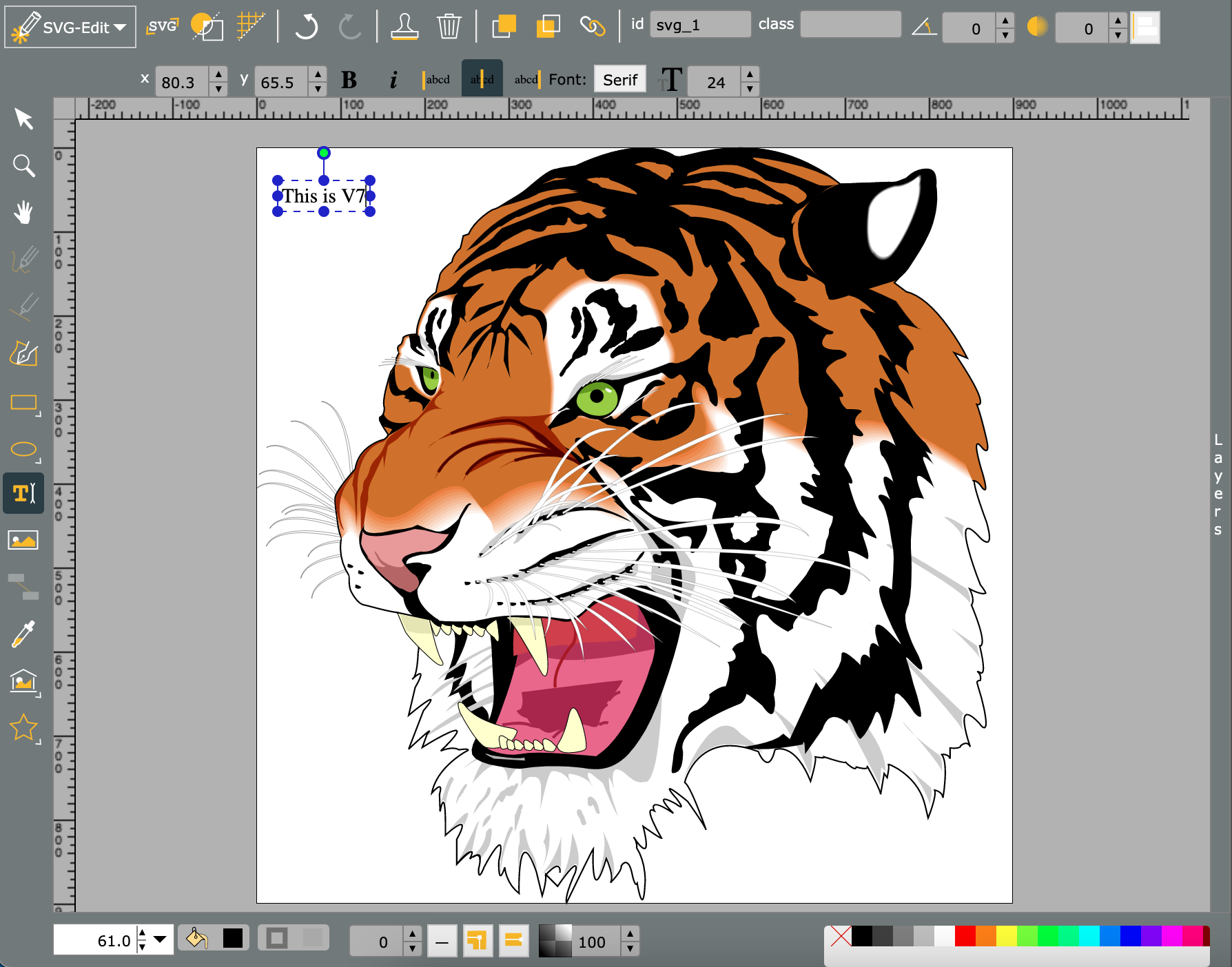 Visual SVG editor canvas and vector controls