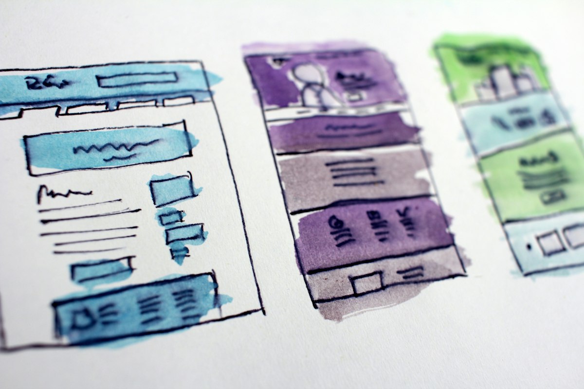 Design wireframes and vector iconography system